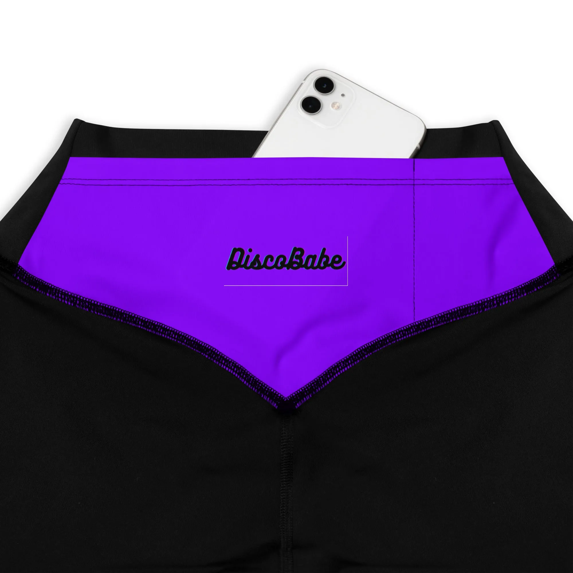 Neon Purple Sports Leggings with Pocket