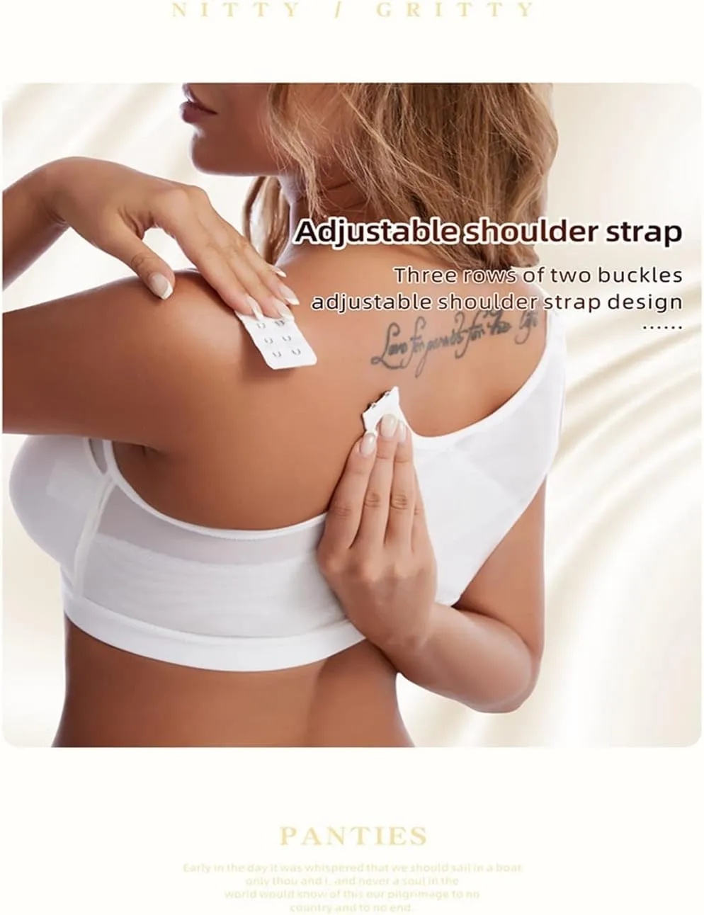 NEW Front Closure Posture Corrector Lift Up Bra Women Push Up Cross Back Underwear Shockproof Sports Support Fitness Vest Bras, White, Sz 3XL, Fits like XL-1X