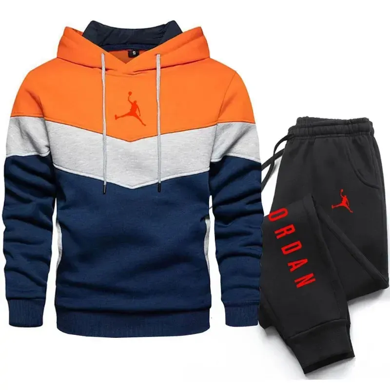 New Men Suits Brand Letter Print Fashion Sets Casual Pullover Tracksuit 2 Piece Hoodies Sweatshirts   Sweatpants Set