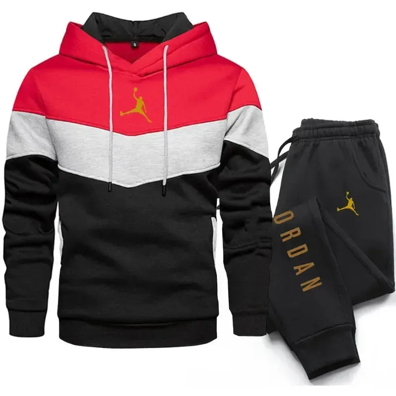 New Men Suits Brand Letter Print Fashion Sets Casual Pullover Tracksuit 2 Piece Hoodies Sweatshirts   Sweatpants Set