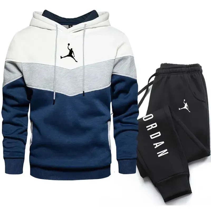 New Men Suits Brand Letter Print Fashion Sets Casual Pullover Tracksuit 2 Piece Hoodies Sweatshirts   Sweatpants Set