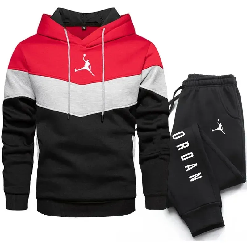 New Men Suits Brand Letter Print Fashion Sets Casual Pullover Tracksuit 2 Piece Hoodies Sweatshirts   Sweatpants Set