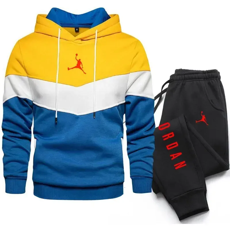 New Men Suits Brand Letter Print Fashion Sets Casual Pullover Tracksuit 2 Piece Hoodies Sweatshirts   Sweatpants Set