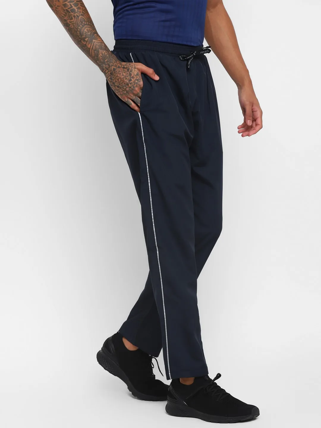 NIVIA Men Striped Pants/Running & Sports TrackpantsFor Men-Navy(S)