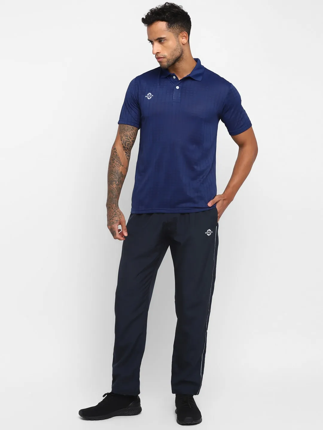 NIVIA Men Striped Pants/Running & Sports TrackpantsFor Men-Navy(S)