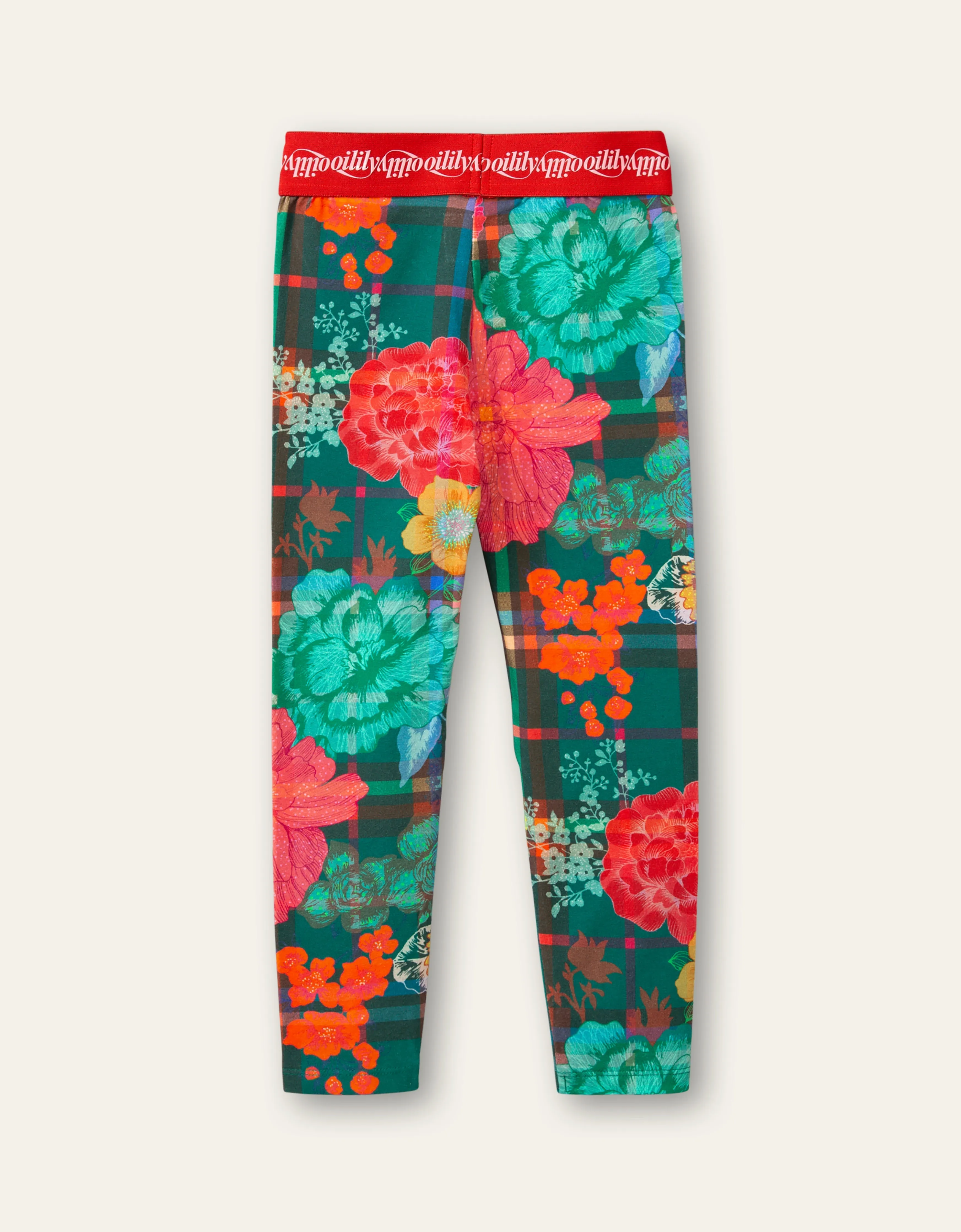 OILILY Taski Girls Green Floral Jersey Leggings - CLEARANCE SALE