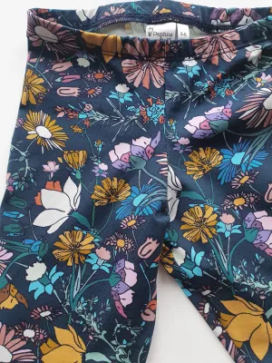 Organic Navy Floral Leggings