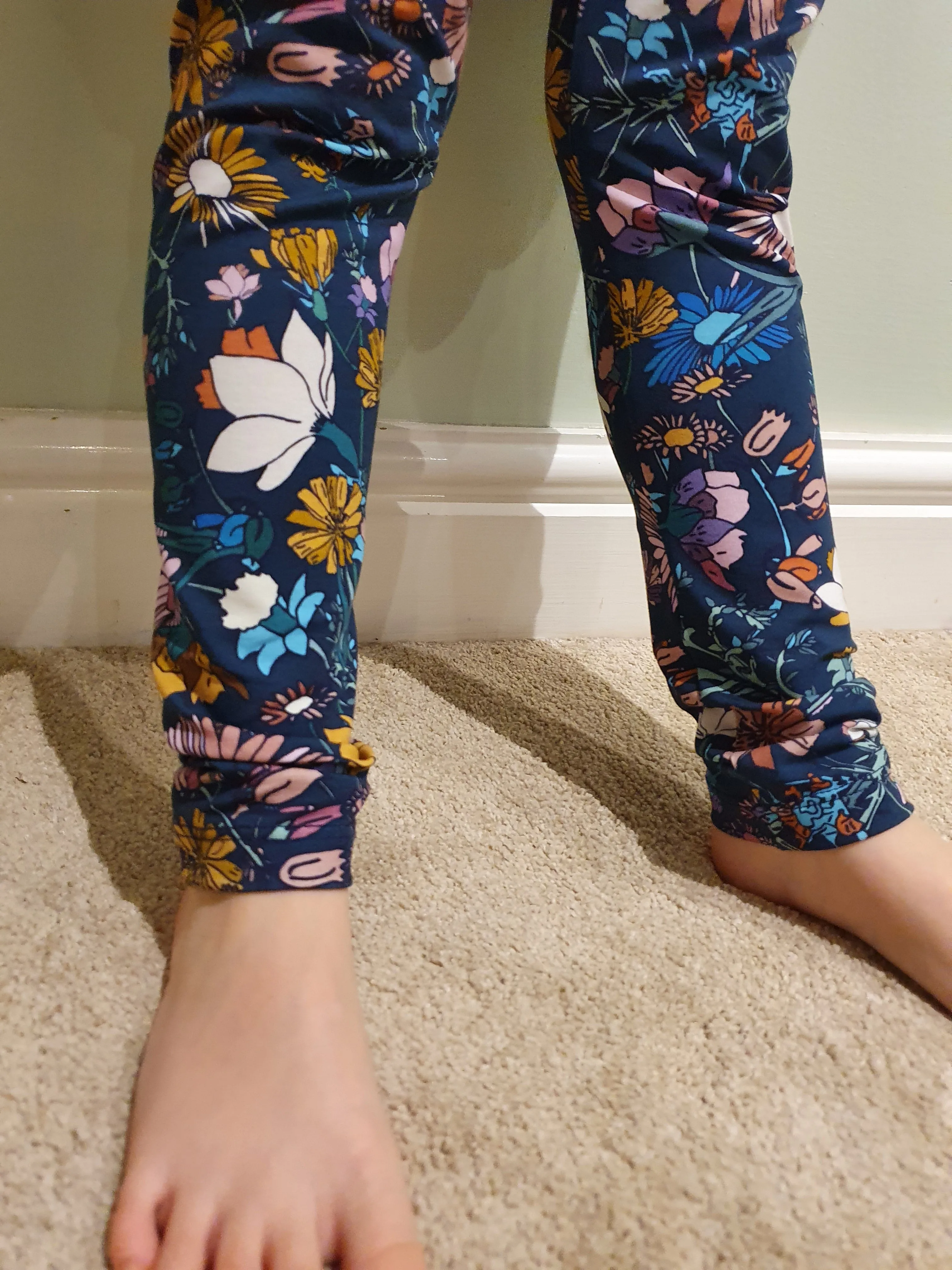 Organic Navy Floral Leggings