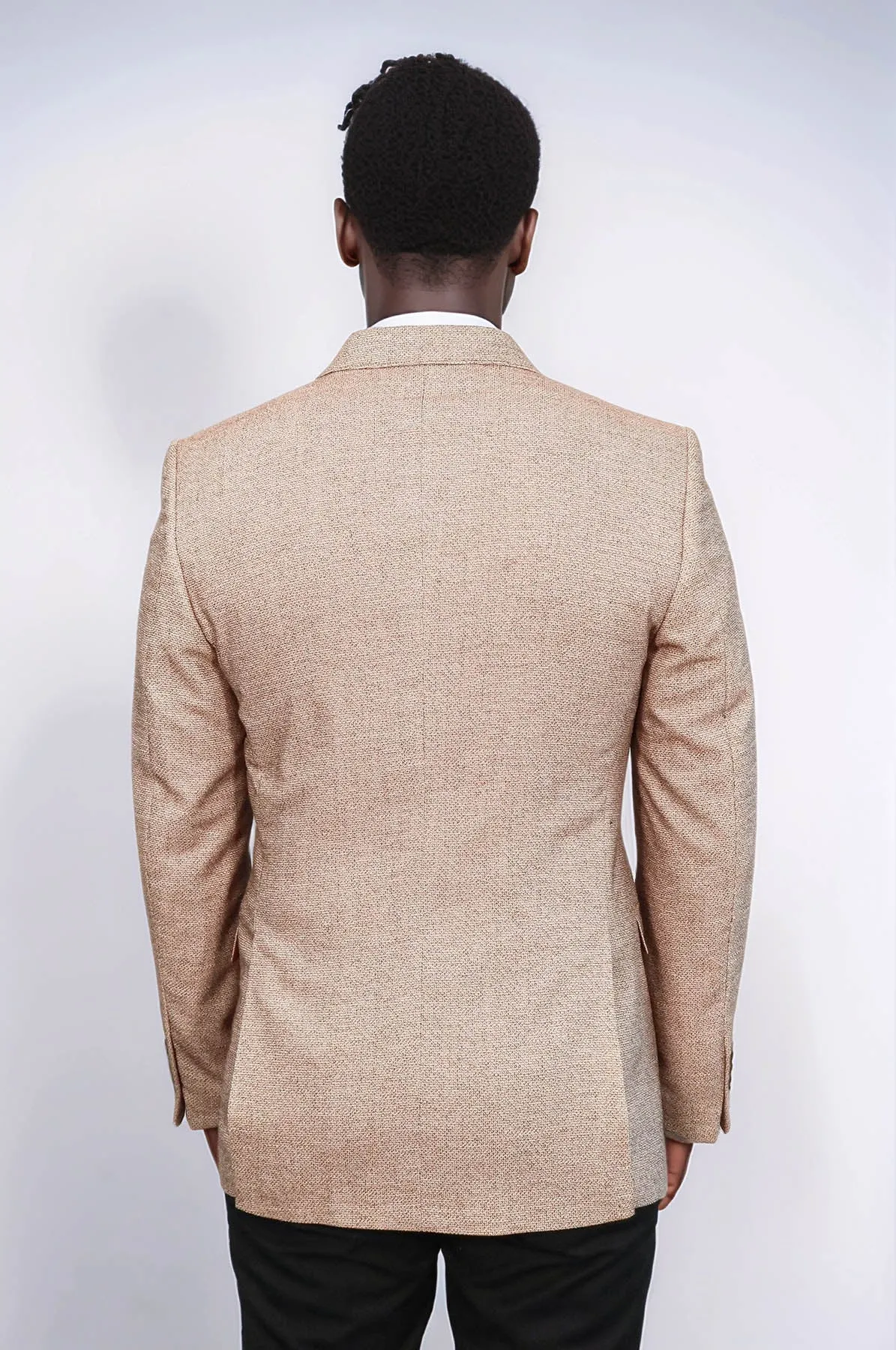 Patterned Slim-Fit Yellow Blazer - Wessi