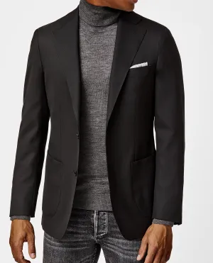 Paulo Oliveira Stretch Blazer in Black Merino Wool