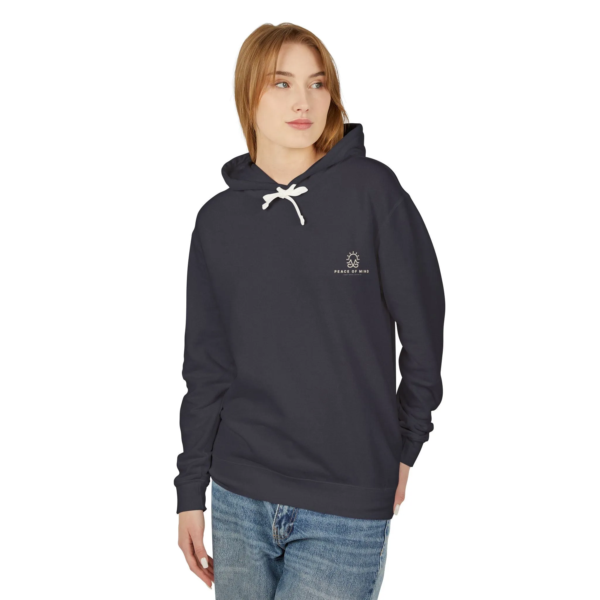 Peace of Mind Sitting Yoga Pose Lightweight Hoodie