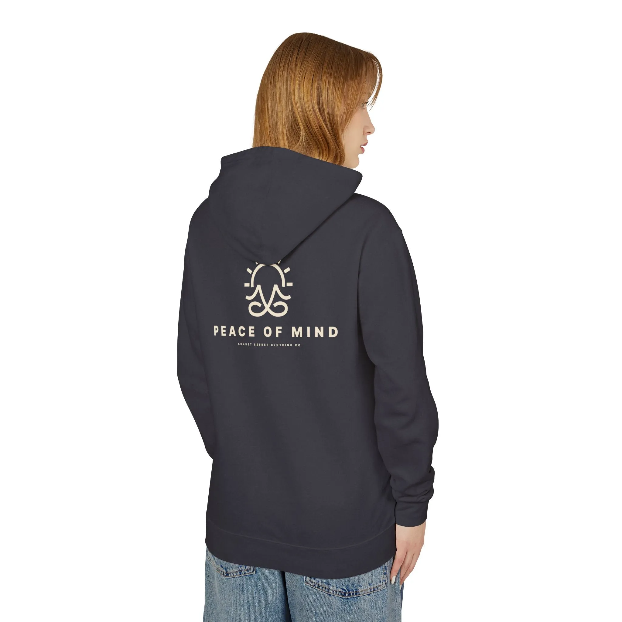 Peace of Mind Sitting Yoga Pose Lightweight Hoodie