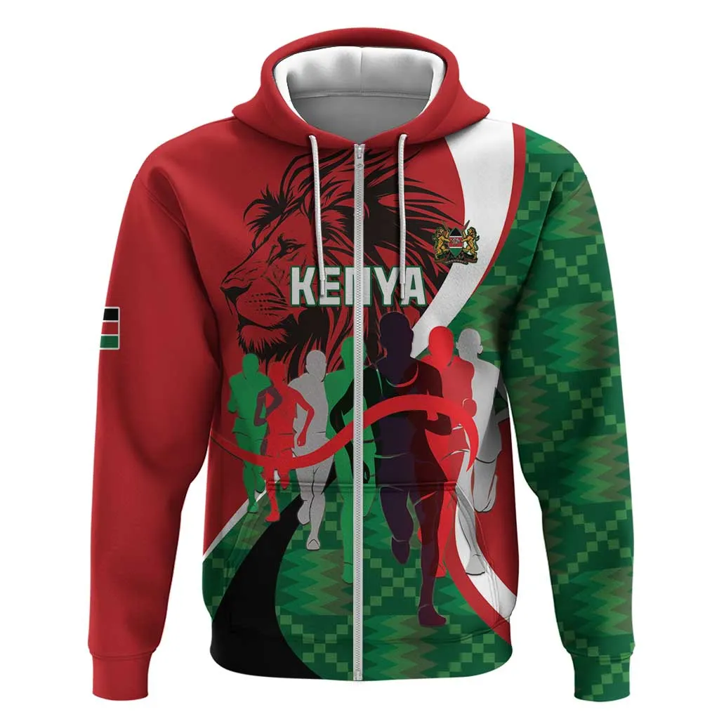 Personalised Athletics Kenya Hoodie Kente Pattern LT15