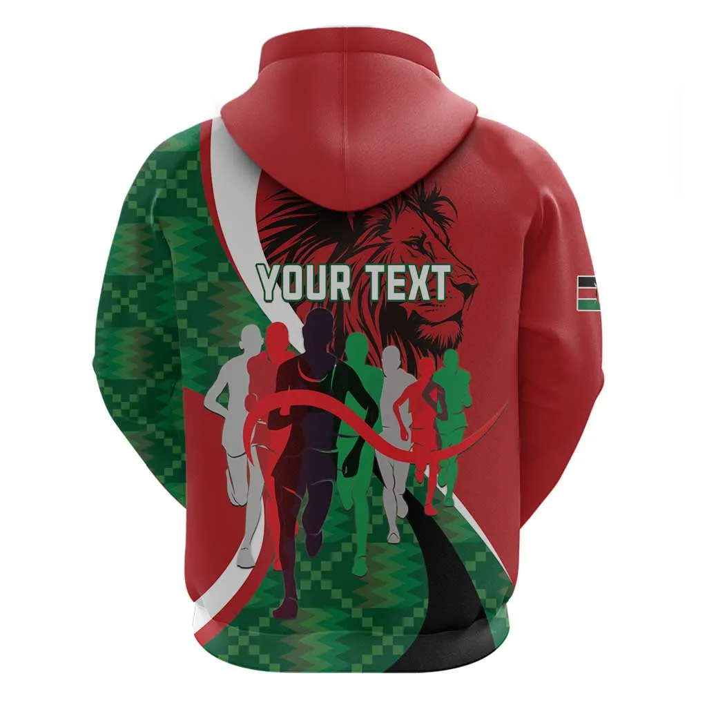 Personalised Athletics Kenya Hoodie Kente Pattern LT15