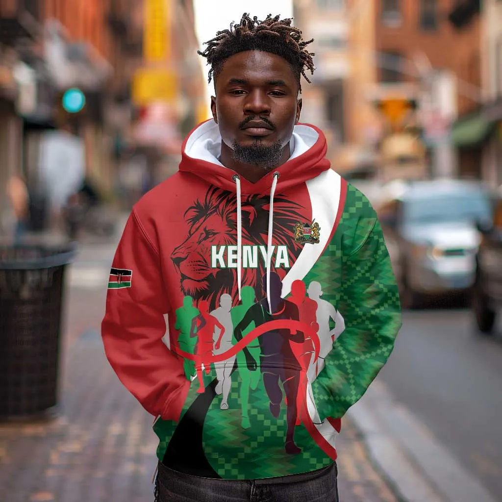 Personalised Athletics Kenya Hoodie Kente Pattern LT15