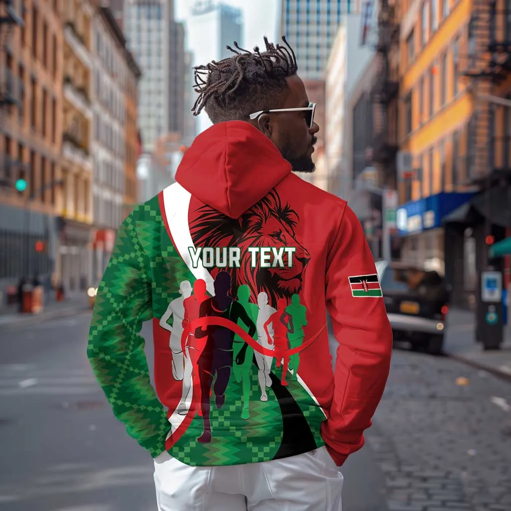 Personalised Athletics Kenya Hoodie Kente Pattern LT15