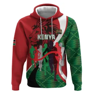 Personalised Athletics Kenya Hoodie Kente Pattern LT15