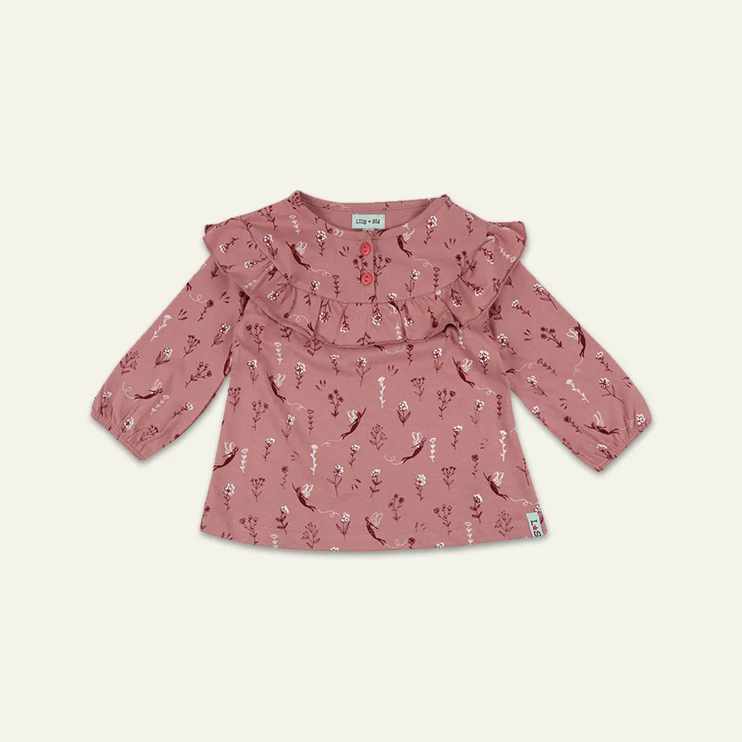 Pink Fairy Print Dress And Legging Set