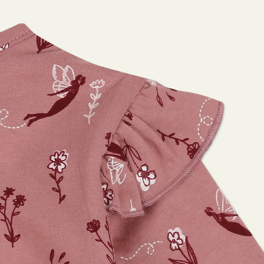 Pink Fairy Print Dress And Legging Set