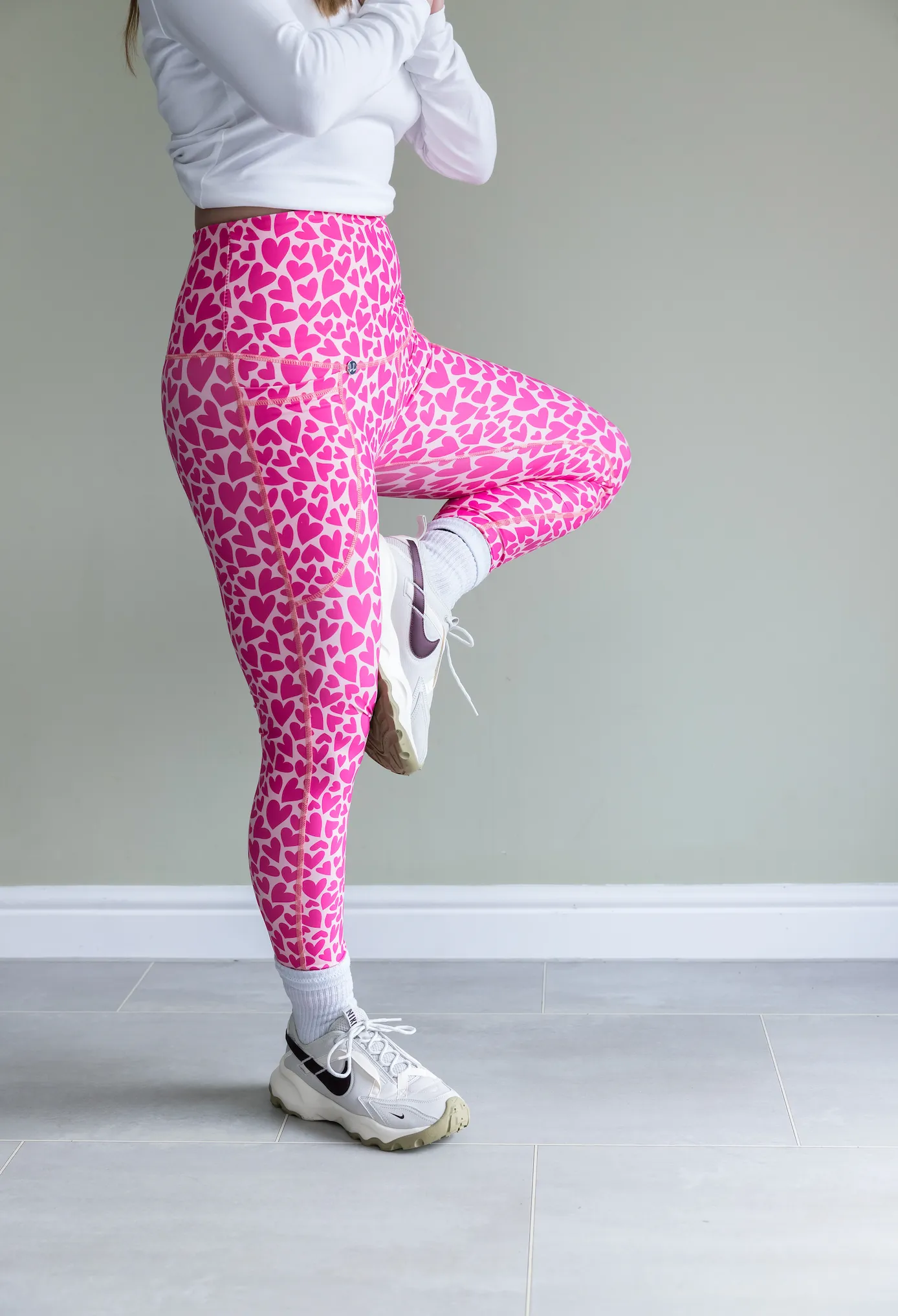 Pink Sweetheart Print 2 Pocket Full Leggings
