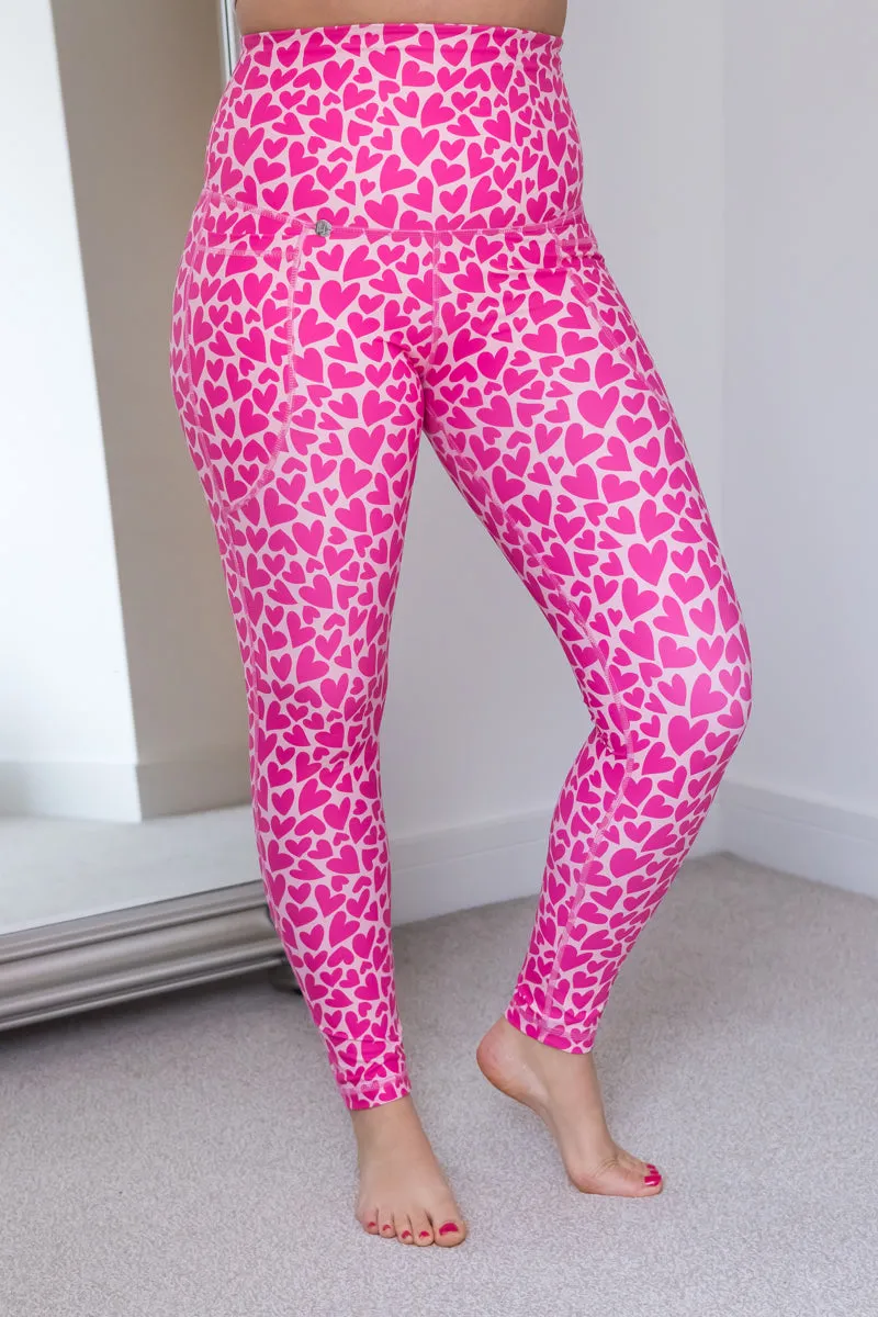 Pink Sweetheart Print 2 Pocket Full Leggings