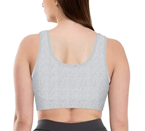 Pipal Women's Cotton Non-Padded Wire Free Sports Bra-Pack of 2 (Black & Grey_30_LOCAL.MOLDED.PACK.2.79)