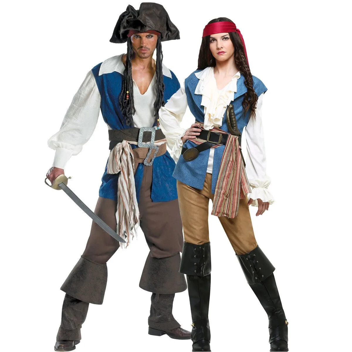 Pirates of the Caribbean Adult Halloween Cosplay Costume Men Women Game Clothing Carnival Party Masquerade Stage Performance