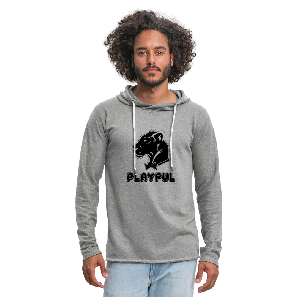 Playful Grey (Unisex) Lightweight Terry Hoodie