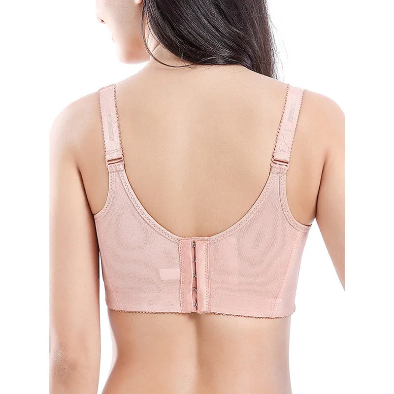 Plus Size Push Up Side Support Lace Bras - Nude
