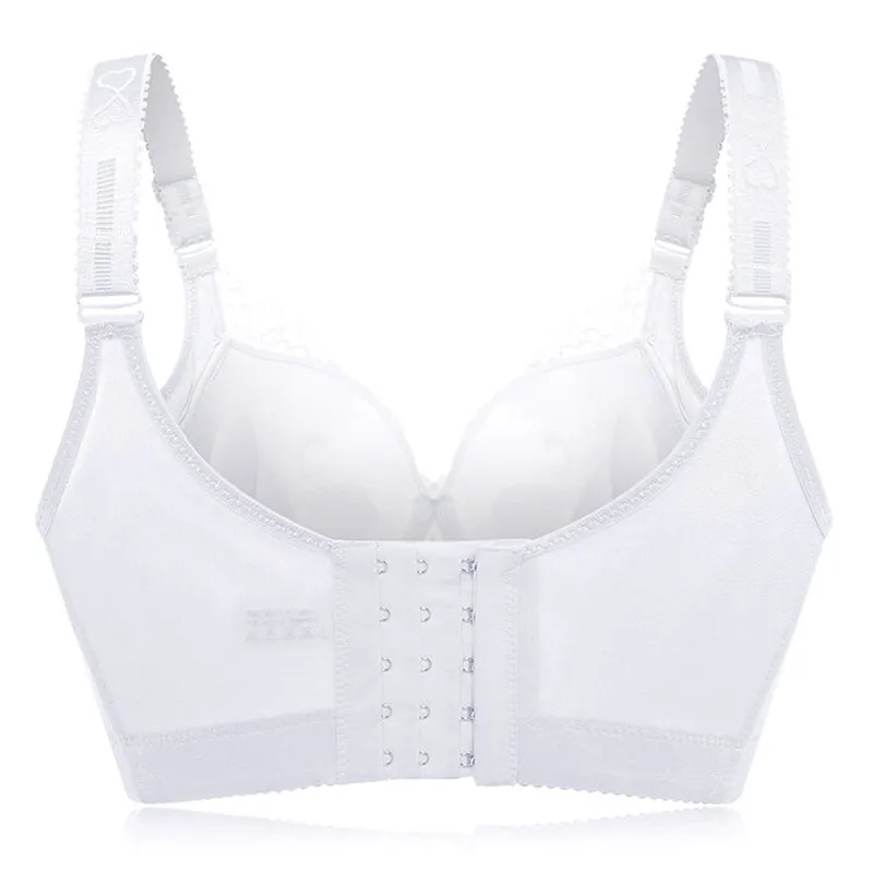 Plus Size Push Up Side Support Lace Bras - White