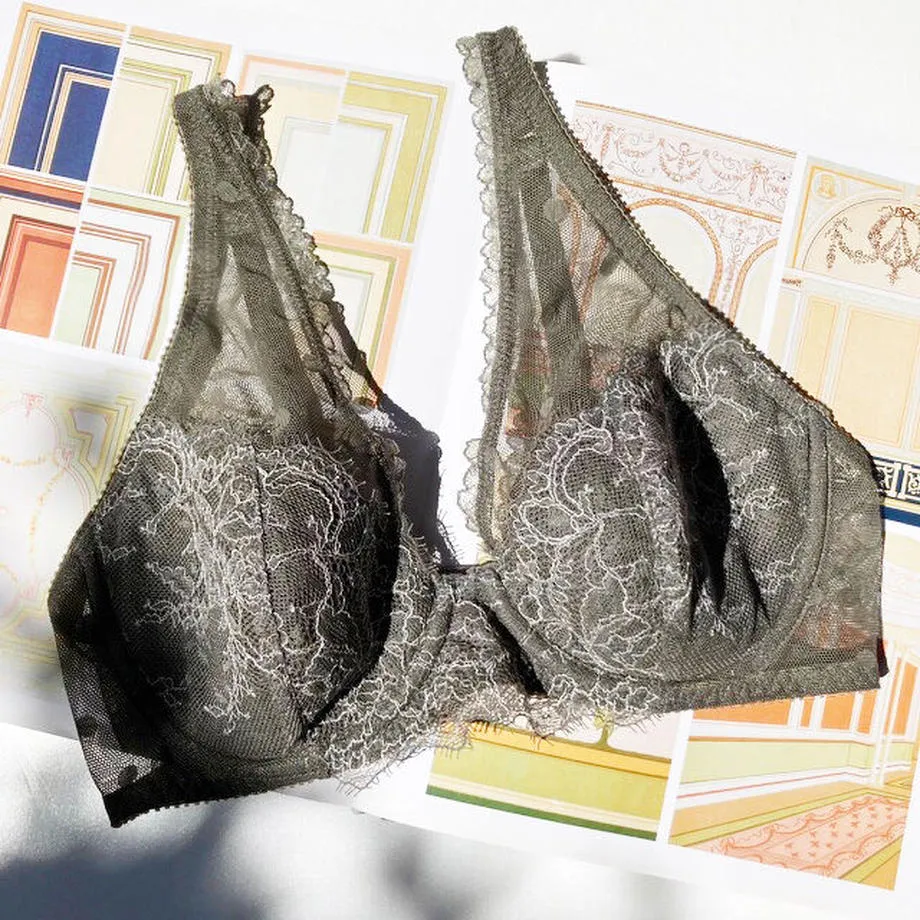 Polka Dot Khaki Underwire Bra