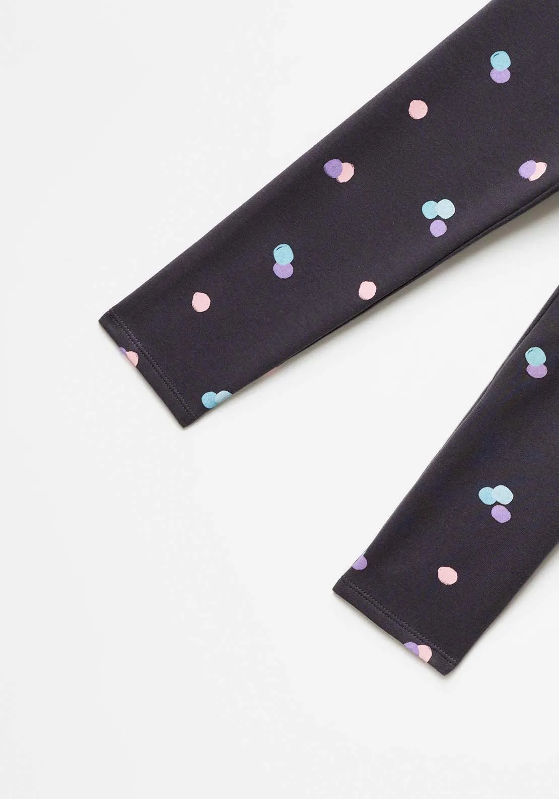 Polka Dot  Leggings - Black