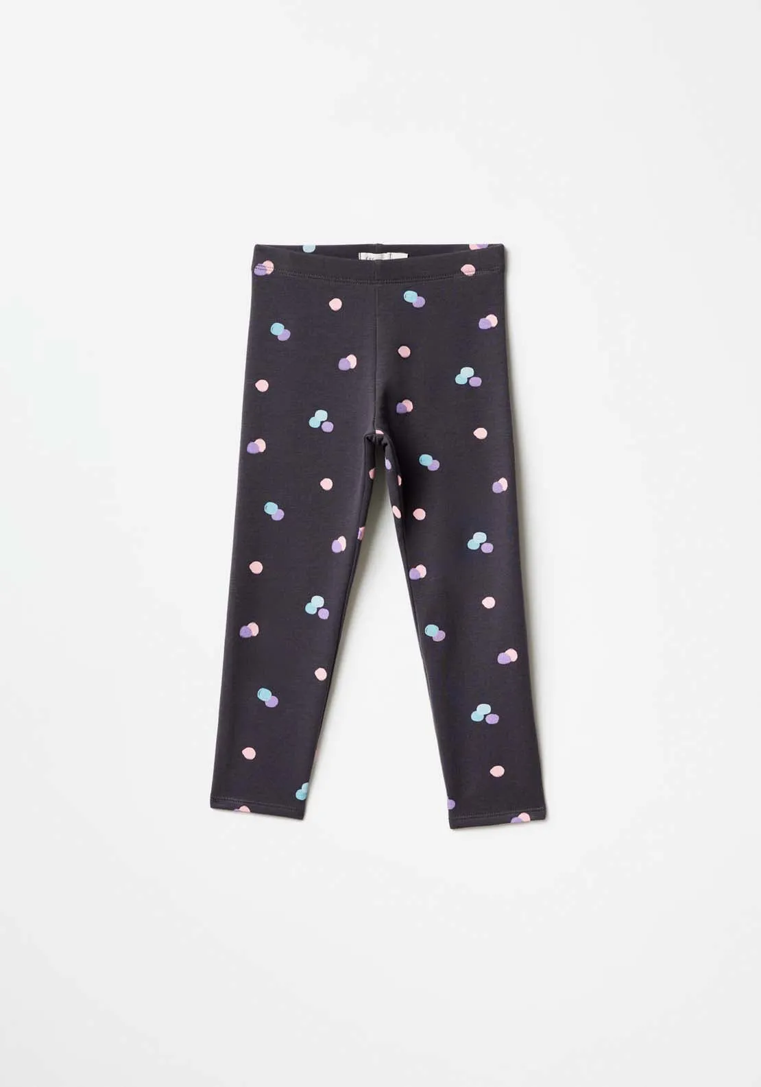 Polka Dot  Leggings - Black