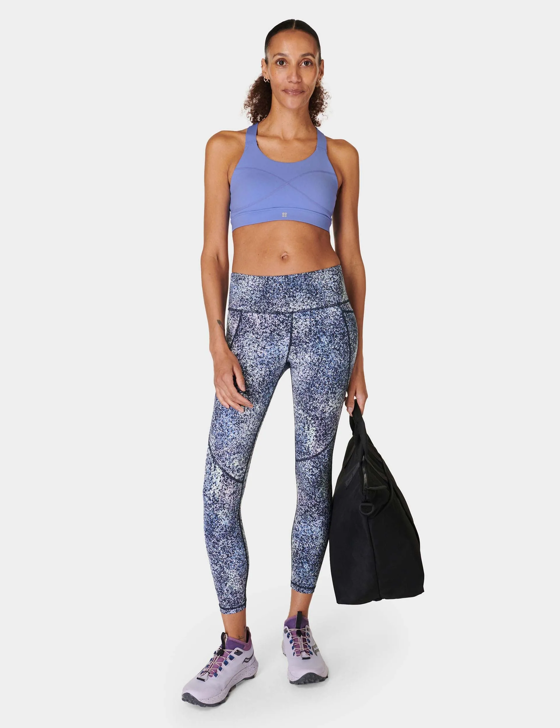 Power 7/8 Gym Leggings - Blue Speckle Print