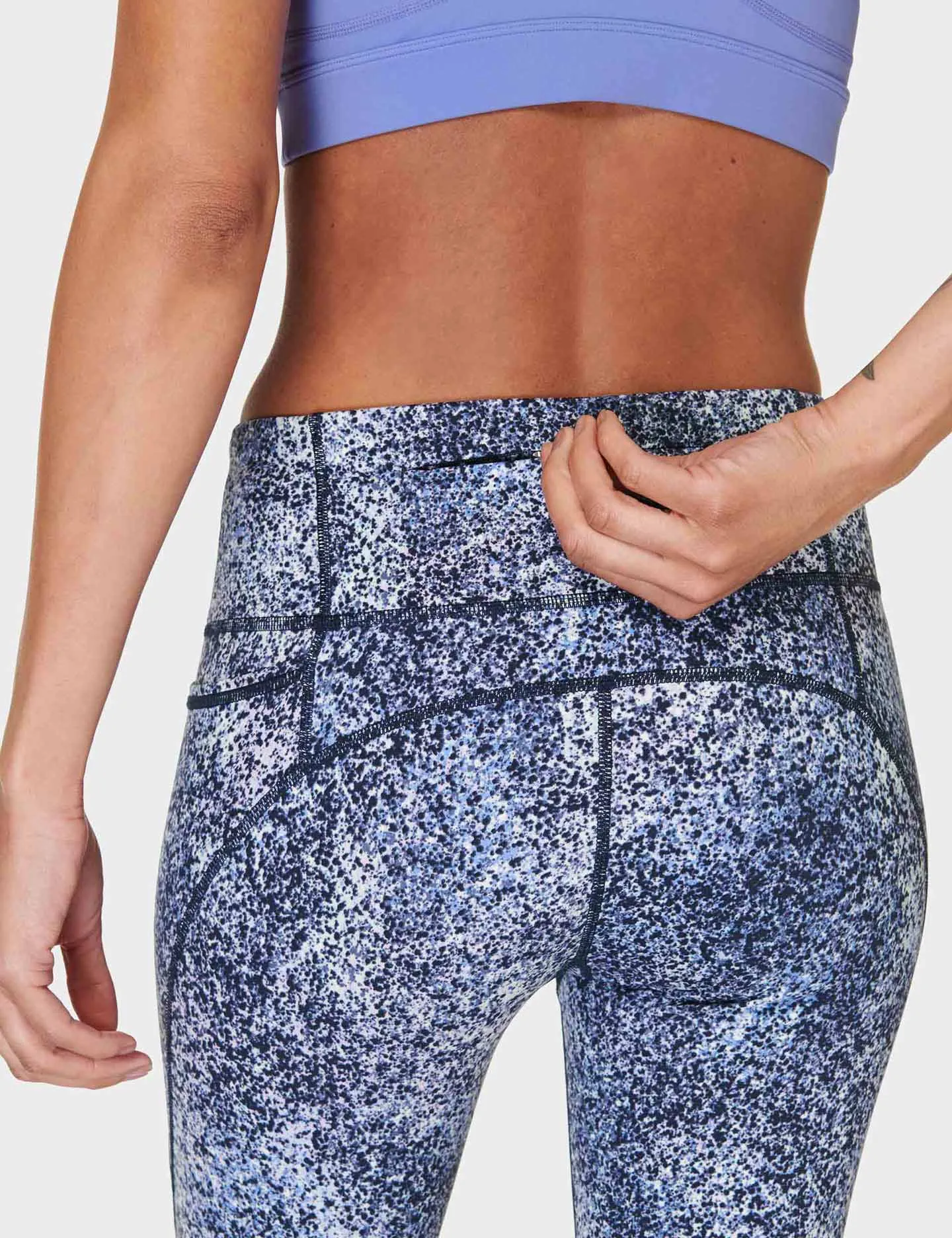 Power 7/8 Gym Leggings - Blue Speckle Print