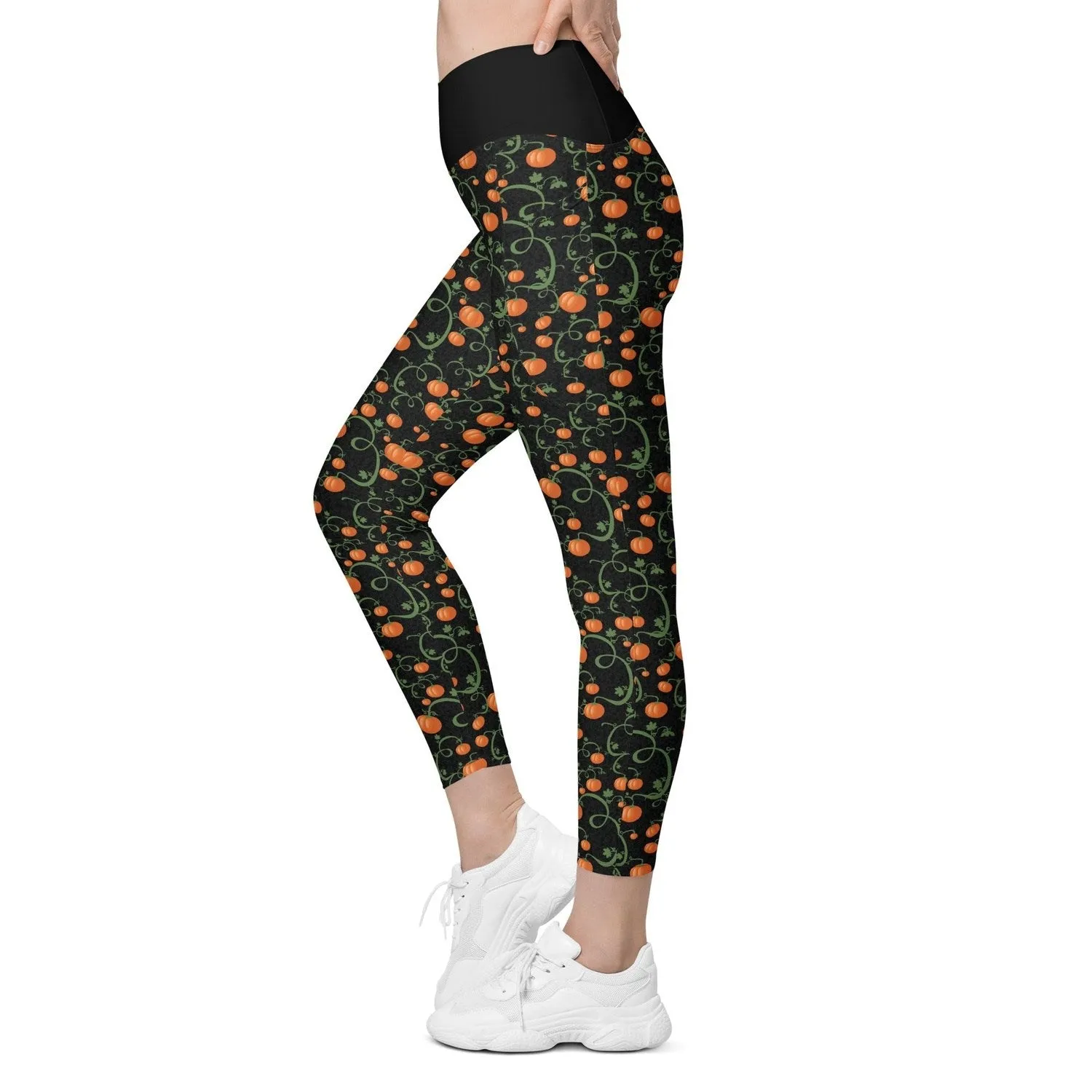Pumpkin Vine Crossover leggings with Pockets