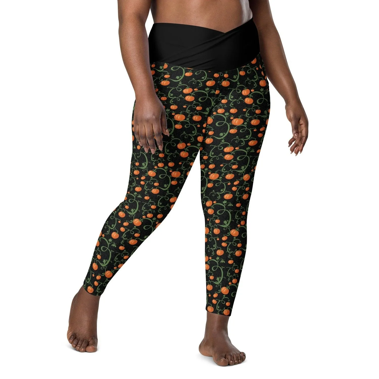 Pumpkin Vine Crossover leggings with Pockets