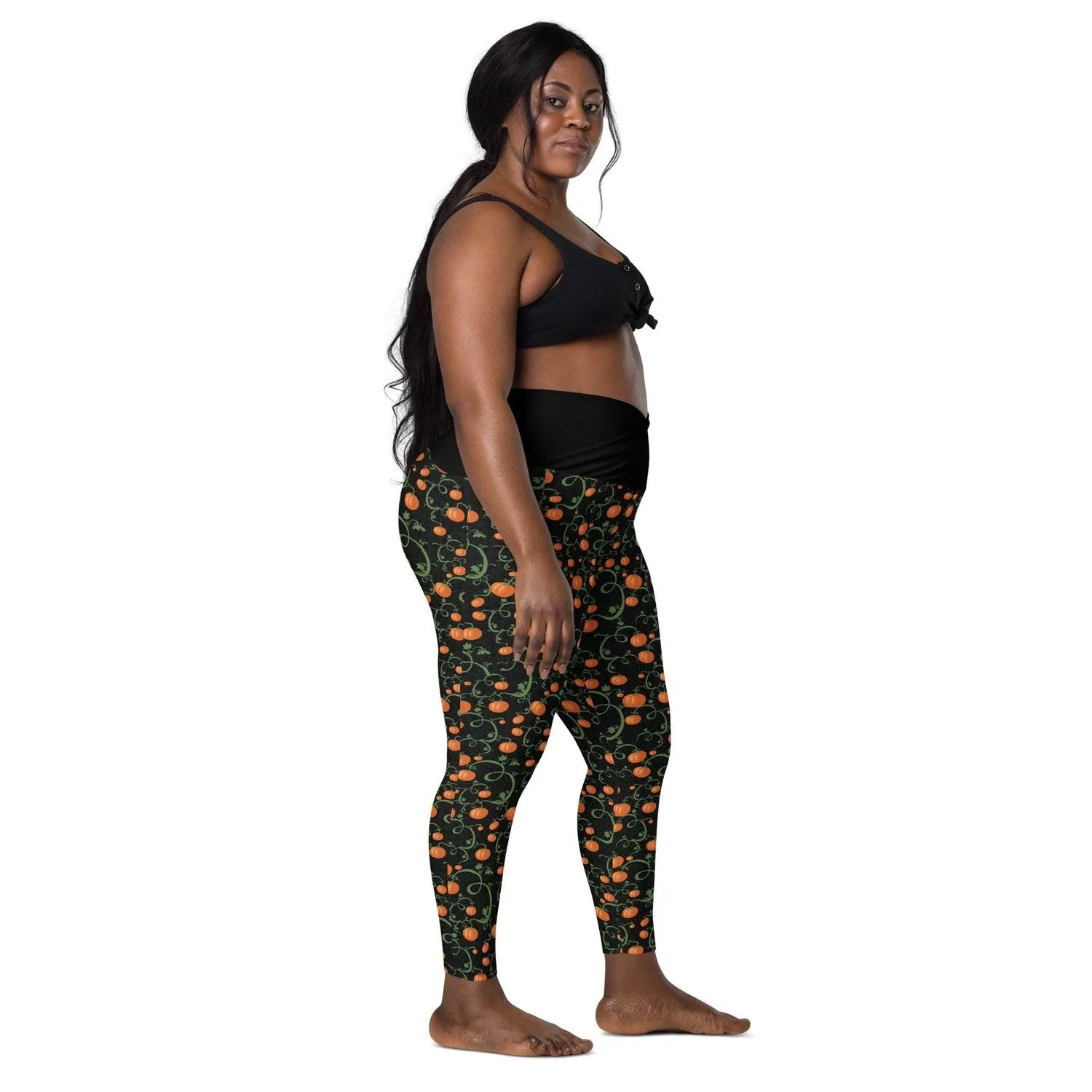 Pumpkin Vine Crossover leggings with Pockets