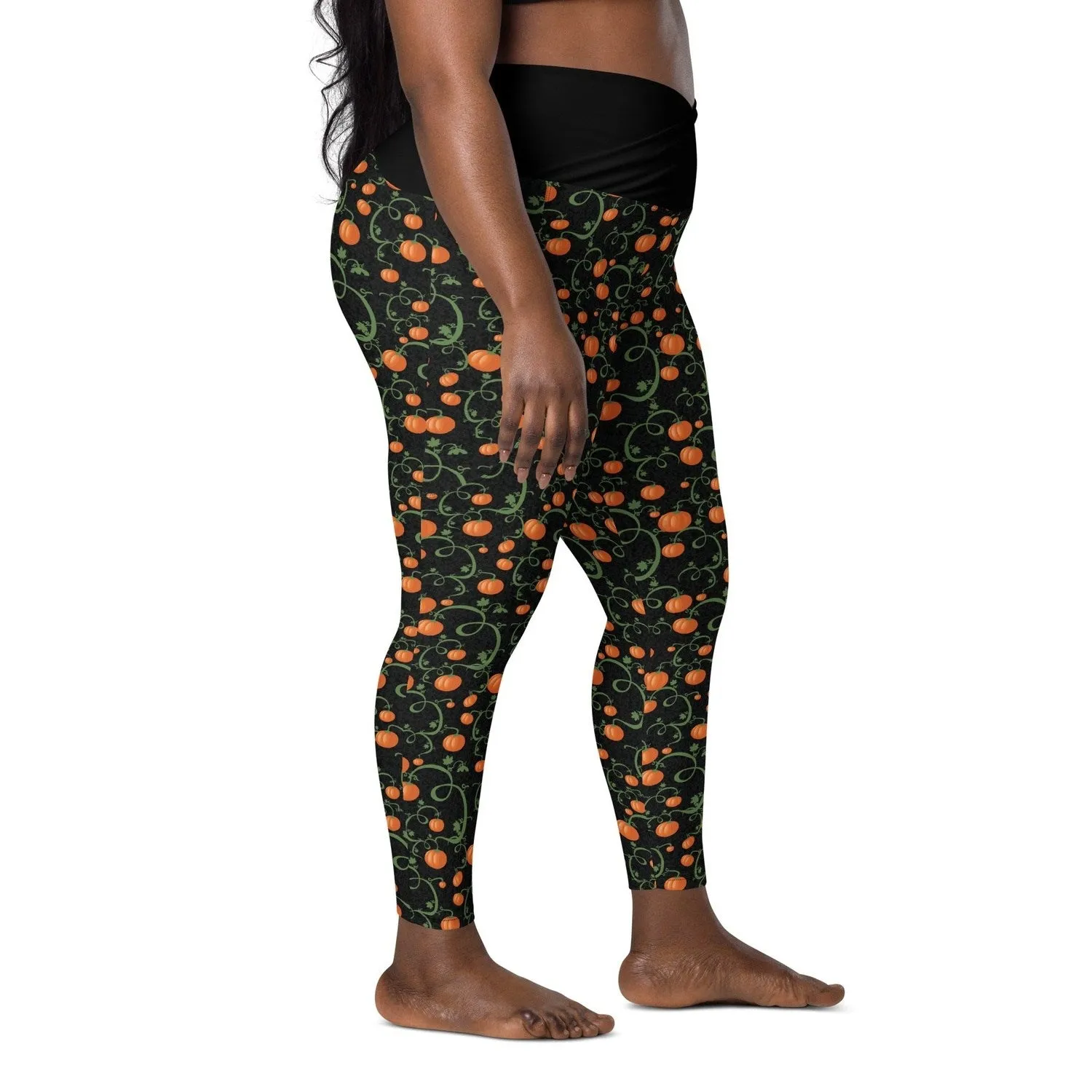 Pumpkin Vine Crossover leggings with Pockets