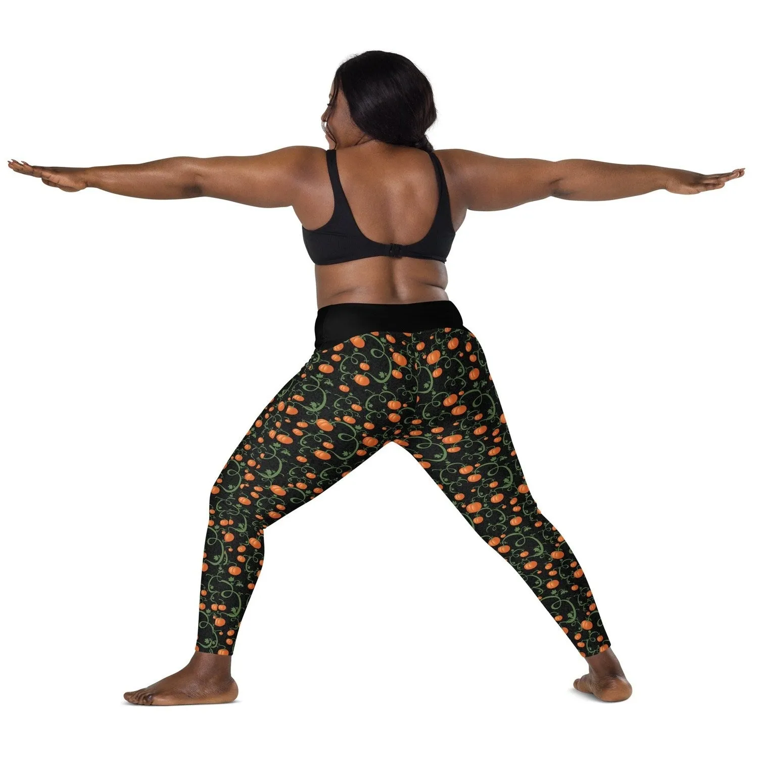 Pumpkin Vine Crossover leggings with Pockets