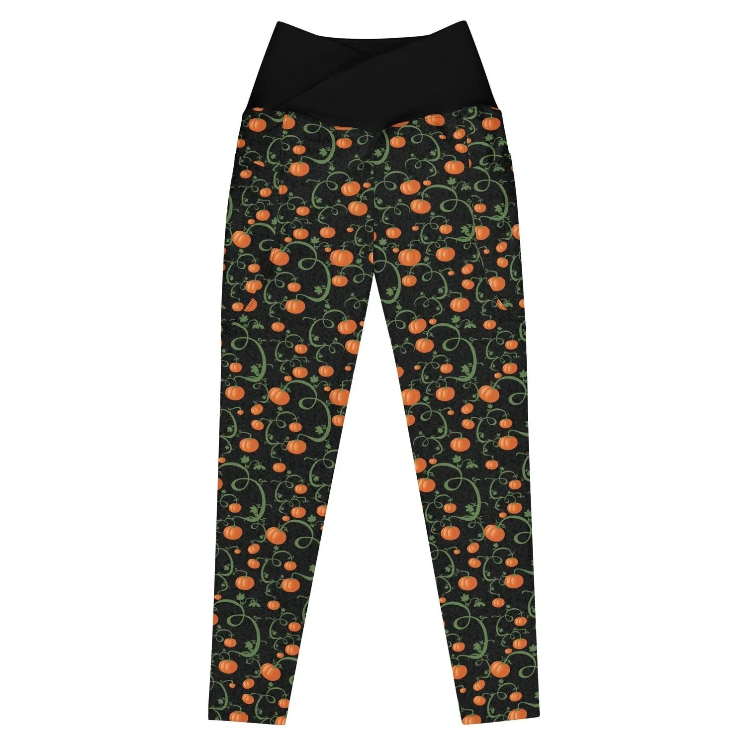 Pumpkin Vine Crossover leggings with Pockets