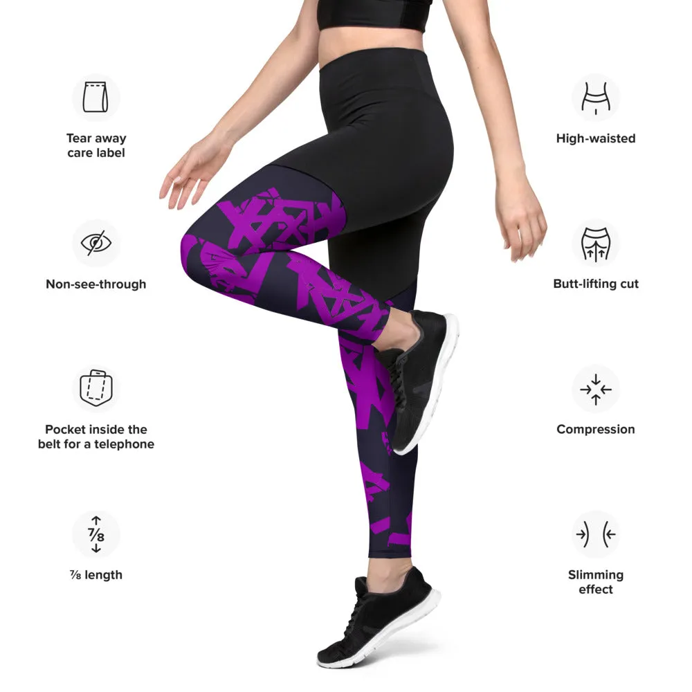 purple xxexplicit Sports Leggings
