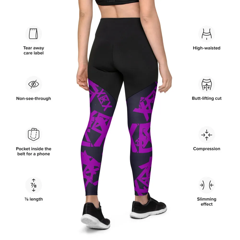 purple xxexplicit Sports Leggings