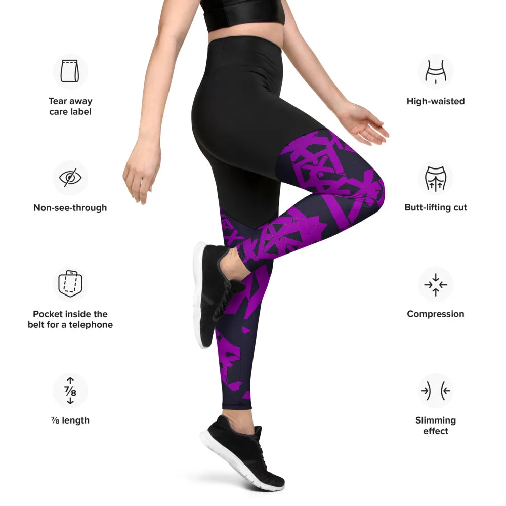 purple xxexplicit Sports Leggings