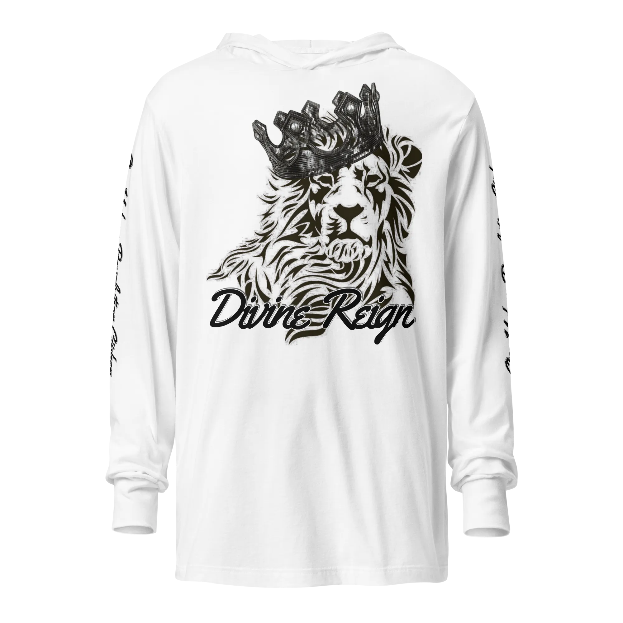 "DIVINE REIGN" Unisex Hooded Long-sleeve Tee