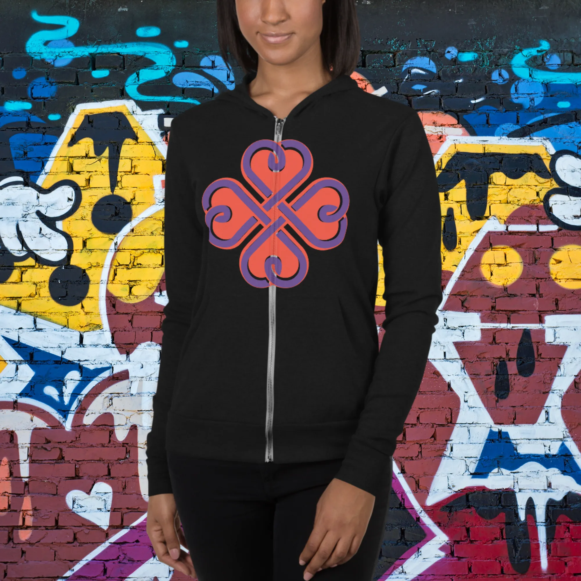 "LOVE 8" Unisex Lightweight Zip Hoodie