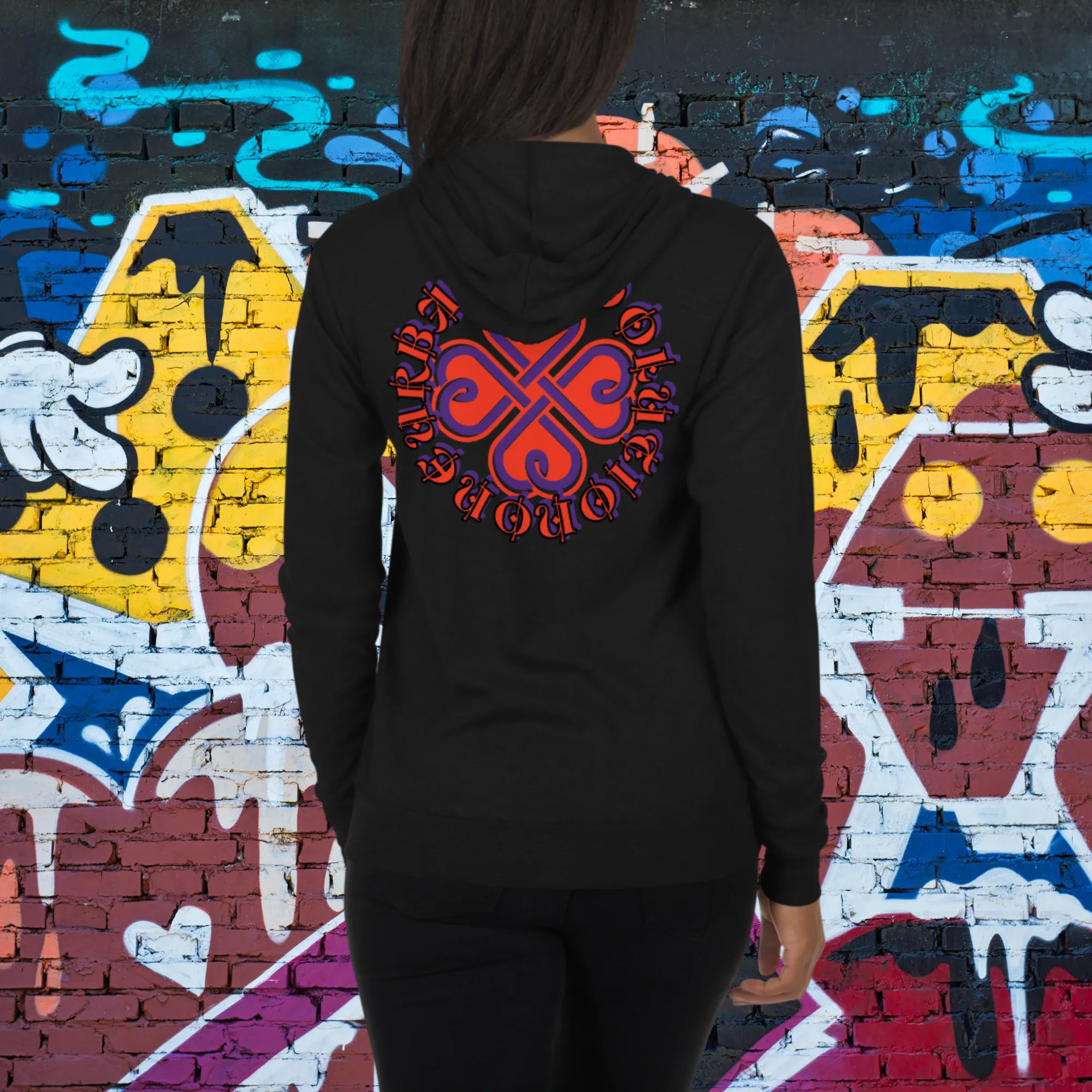 "LOVE 8" Unisex Lightweight Zip Hoodie