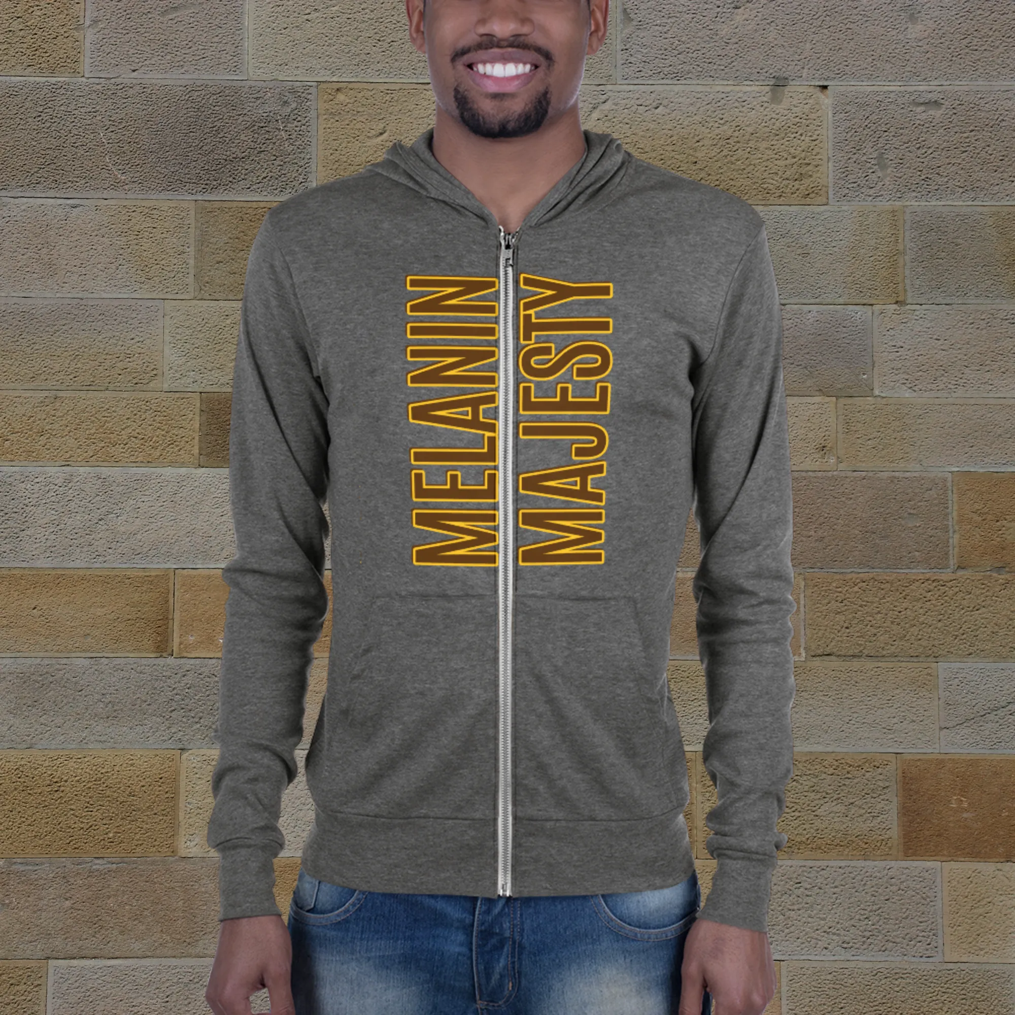 "MELANIN MAJESTY" Unisex Lightweight Zip Hoodie (Solar Theme)