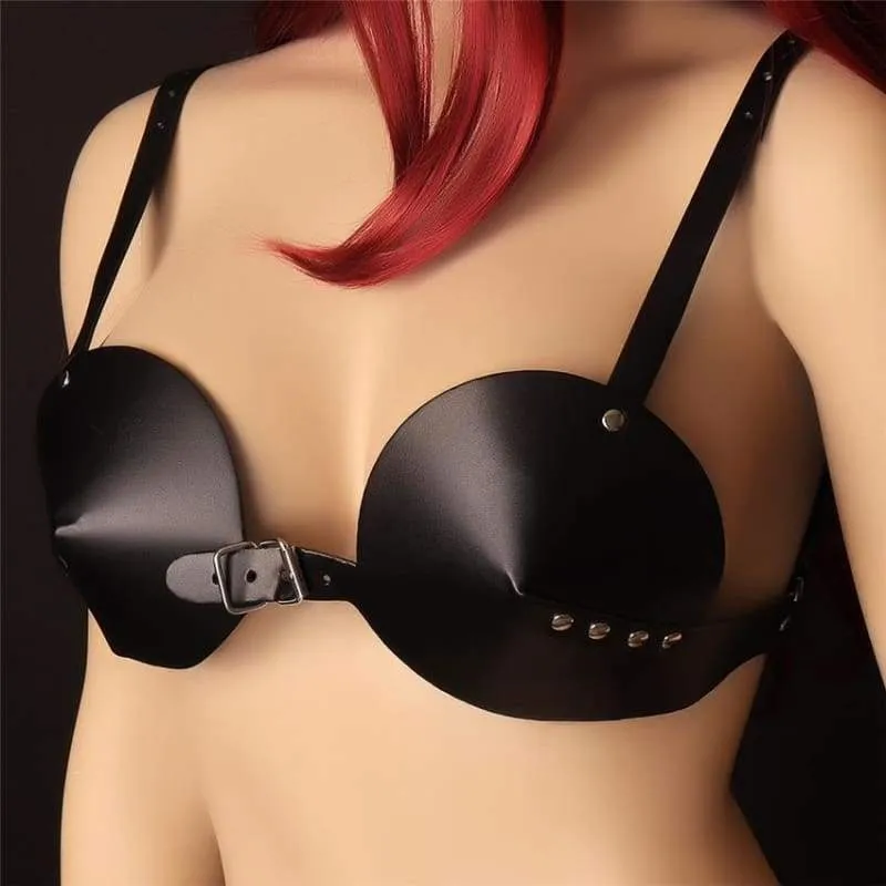 "Middle Ages" - Gothic Fetish PU Leather Bondage Chest Bra BDSM Harness