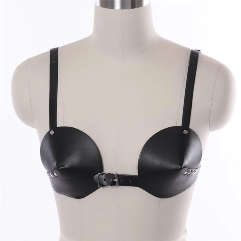 "Middle Ages" - Gothic Fetish PU Leather Bondage Chest Bra BDSM Harness